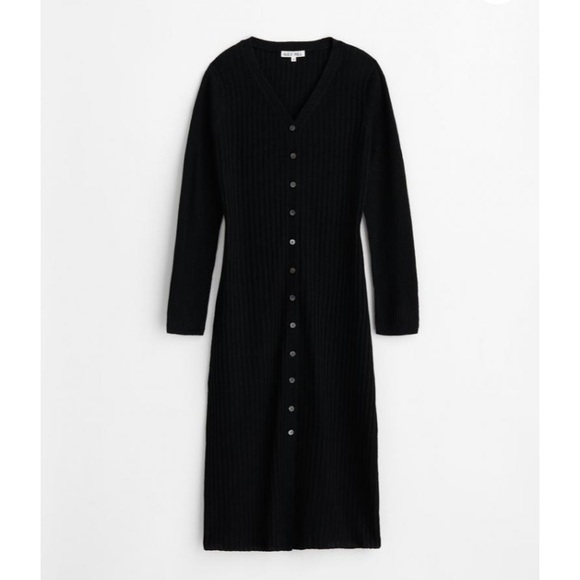 LAST CHANCE Alex Mill FINNEY linen Sweater Dress Black cardigan sz medium black - Picture 3 of 7